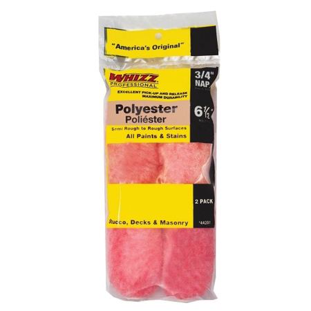 WHIZZ Paint Roller, Smooth to Semi-Smooth Surface, Polyester, 2-Piece, 2PK 44231